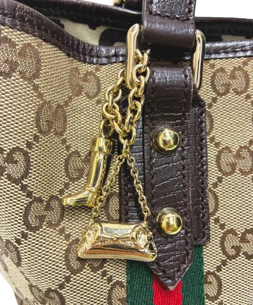 GUCCI（グッチ）GUCCI (グッチ) ハンドバッグ ベージュ×ブラウン サイズ:-の古着・服飾アイテム