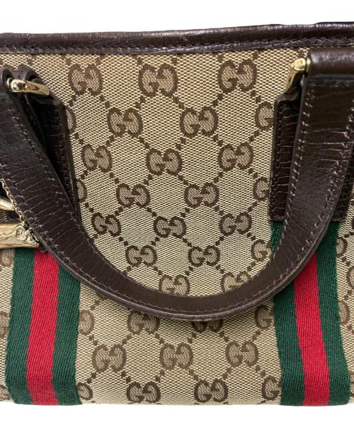 GUCCI（グッチ）GUCCI (グッチ) ハンドバッグ ベージュ×ブラウン サイズ:-の古着・服飾アイテム