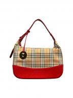 Burberry'sバーバリー）の古着「ワンショルダーバッグ」｜ベージュ×レッド