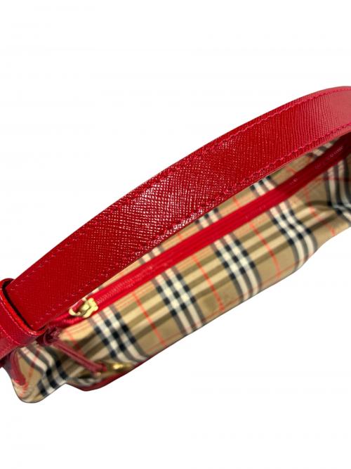 Burberry's（バーバリー）Burberry's (バーバリー) ワンショルダーバッグ ベージュ×レッド サイズ:-の古着・服飾アイテム