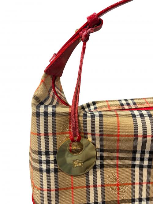 Burberry's（バーバリー）Burberry's (バーバリー) ワンショルダーバッグ ベージュ×レッド サイズ:-の古着・服飾アイテム