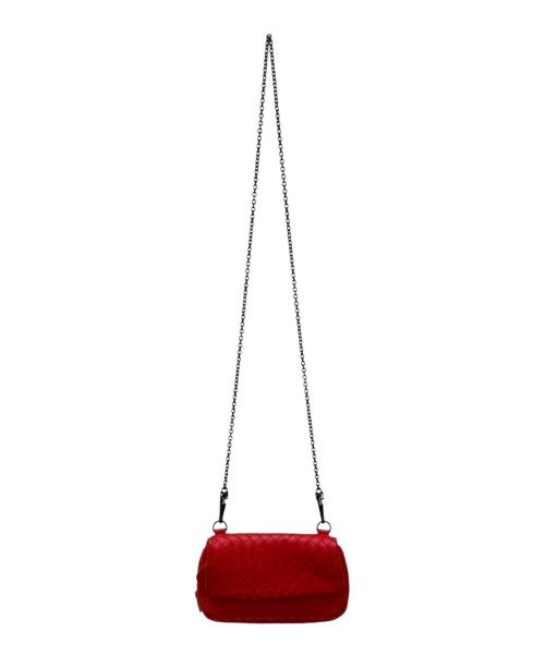 BOTTEGA VENETA（ボッテガベネタ）BOTTEGA VENETA (ボッテガベネタ) イントレチャートショルダーバッグ レッドの古着・服飾アイテム
