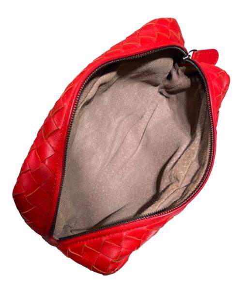BOTTEGA VENETA（ボッテガベネタ）BOTTEGA VENETA (ボッテガベネタ) イントレチャートショルダーバッグ レッドの古着・服飾アイテム