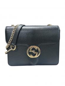 GUCCI（グッチ）の古着「インターロッキングショルダーバッグ」｜ブラック