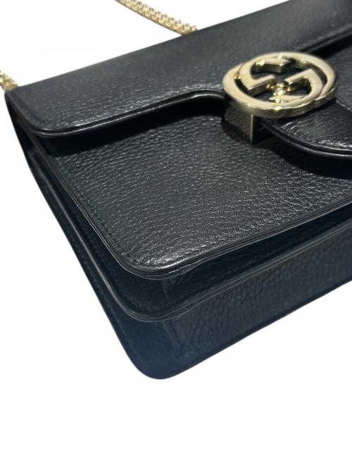 GUCCI（グッチ）GUCCI (グッチ) インターロッキングショルダーバッグ ブラック サイズ:-の古着・服飾アイテム
