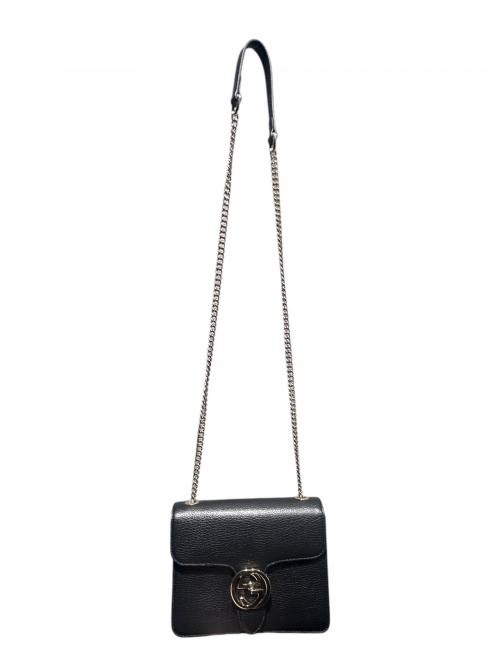 GUCCI（グッチ）GUCCI (グッチ) インターロッキングショルダーバッグ ブラック サイズ:-の古着・服飾アイテム