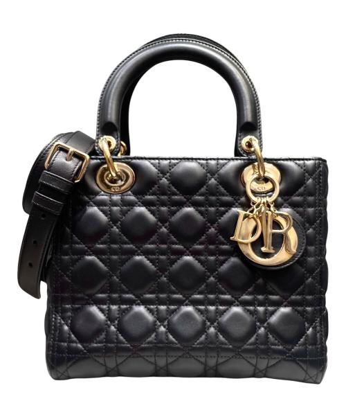 Christian Dior（クリスチャン ディオール）Christian Dior (クリスチャン ディオール) Lady Dior Medium / レディディオール ミディアム ブラック サイズ:ミディアムの古着・服飾アイテム