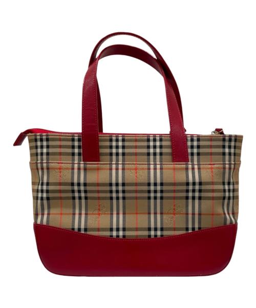 BURBERRY（バーバリー）BURBERRY (バーバリー) シャドウホース ハンドバッグ レッドの古着・服飾アイテム