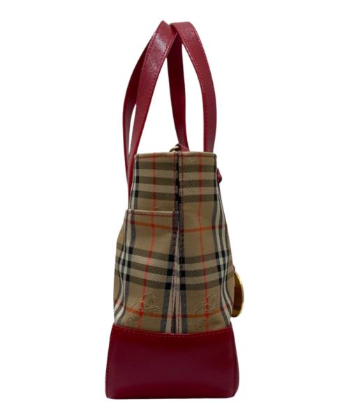 BURBERRY（バーバリー）BURBERRY (バーバリー) シャドウホース ハンドバッグ レッドの古着・服飾アイテム