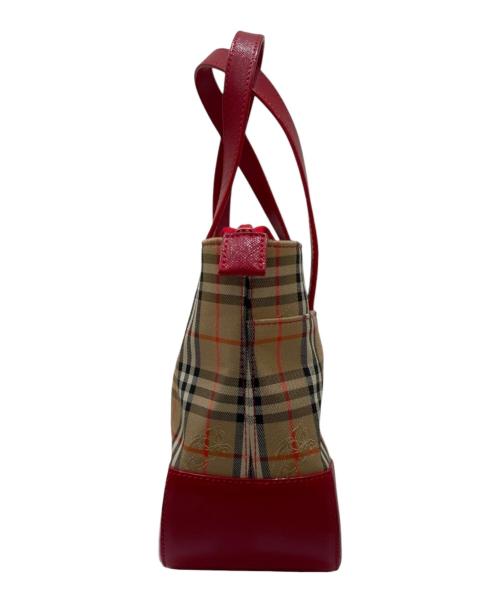 BURBERRY（バーバリー）BURBERRY (バーバリー) シャドウホース ハンドバッグ レッドの古着・服飾アイテム