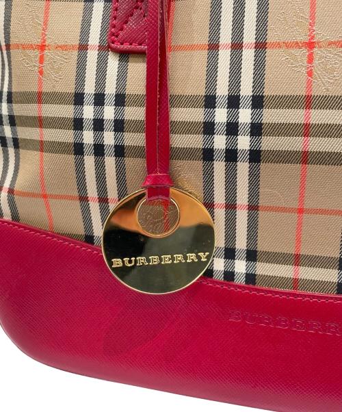 BURBERRY（バーバリー）BURBERRY (バーバリー) シャドウホース ハンドバッグ レッドの古着・服飾アイテム