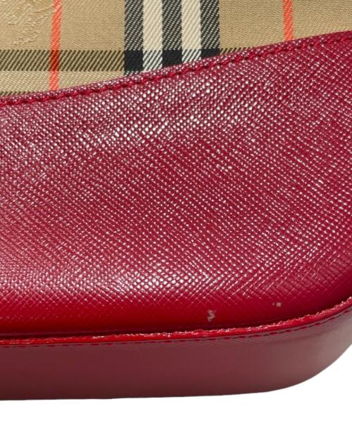 BURBERRY（バーバリー）BURBERRY (バーバリー) シャドウホース ハンドバッグ レッドの古着・服飾アイテム