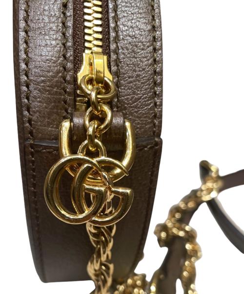 GUCCI（グッチ）GUCCI (グッチ) OPHIDIA/オフィディア シェリーラインチェーンサークルショルダーバッグ ブラウンの古着・服飾アイテム