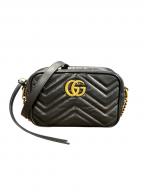 GUCCIグッチ）の古着「ショルダーバッグ/GGマーモント」｜ブラック