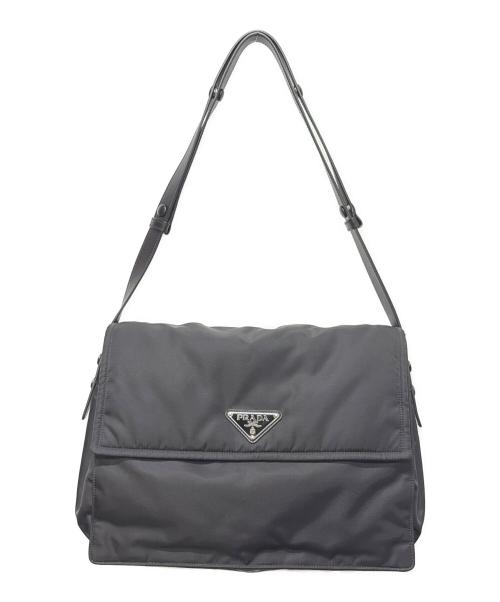 PRADA（プラダ）PRADA (プラダ) ナイロンショルダーバッグ ブラックの古着・服飾アイテム