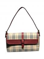 BURBERRYバーバリー）の古着「ワンショルダーバッグ」｜ベージュ×ボルドー