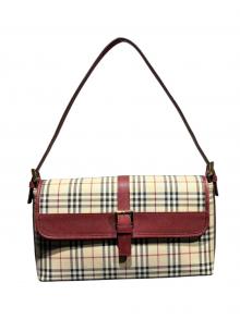 BURBERRY（バーバリー）の古着「ワンショルダーバッグ」｜ベージュ×ボルドー