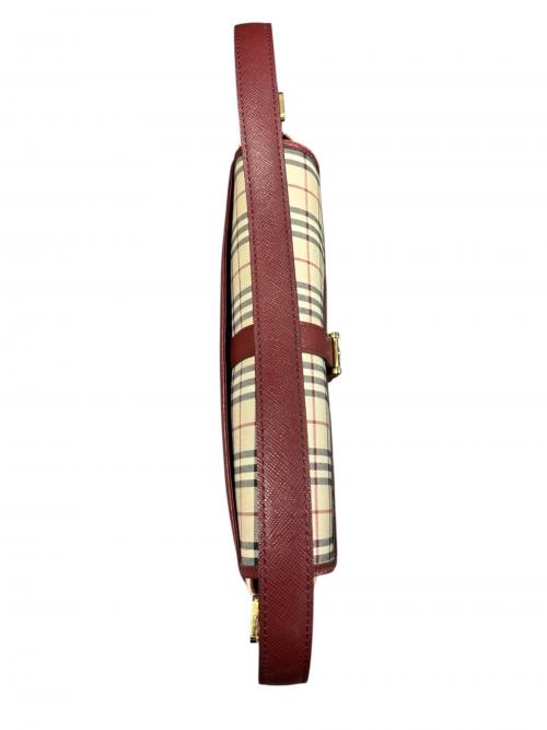BURBERRY（バーバリー）BURBERRY (バーバリー) ワンショルダーバッグ ベージュ×ボルドー サイズ:-の古着・服飾アイテム