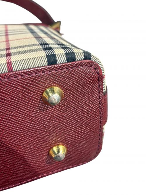 BURBERRY（バーバリー）BURBERRY (バーバリー) ワンショルダーバッグ ベージュ×ボルドー サイズ:-の古着・服飾アイテム