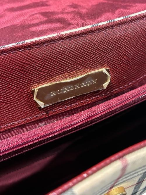 BURBERRY（バーバリー）BURBERRY (バーバリー) ワンショルダーバッグ ベージュ×ボルドー サイズ:-の古着・服飾アイテム