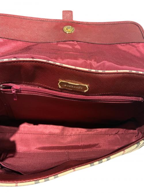 BURBERRY（バーバリー）BURBERRY (バーバリー) ワンショルダーバッグ ベージュ×ボルドー サイズ:-の古着・服飾アイテム