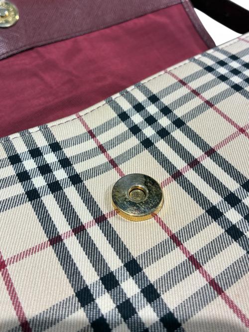 BURBERRY（バーバリー）BURBERRY (バーバリー) ワンショルダーバッグ ベージュ×ボルドー サイズ:-の古着・服飾アイテム
