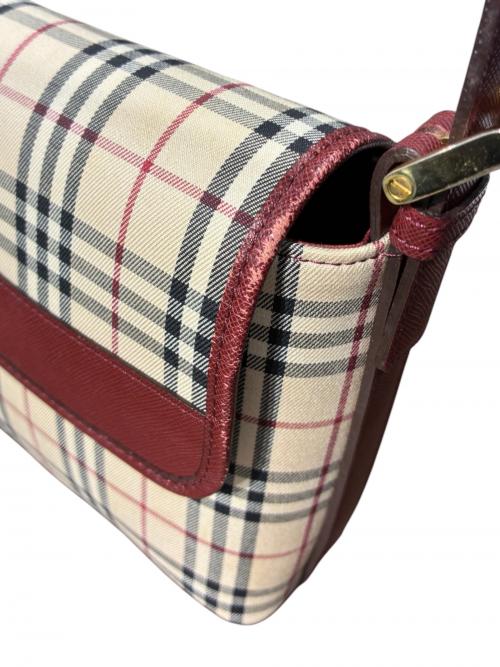 BURBERRY（バーバリー）BURBERRY (バーバリー) ワンショルダーバッグ ベージュ×ボルドー サイズ:-の古着・服飾アイテム