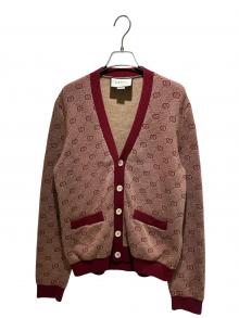 GUCCI（グッチ）の古着「GG Cardigan/GGカーディガン/572631 XKAKV」｜ボルドー