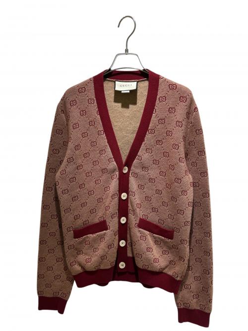 GUCCI（グッチ）GUCCI (グッチ) GG Cardigan/GGカーディガン/572631 XKAKV ボルドー サイズ:Sの古着・服飾アイテム