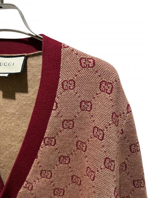 GUCCI（グッチ）GUCCI (グッチ) GG Cardigan/GGカーディガン/572631 XKAKV ボルドー サイズ:Sの古着・服飾アイテム