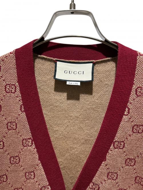 GUCCI（グッチ）GUCCI (グッチ) GG Cardigan/GGカーディガン/572631 XKAKV ボルドー サイズ:Sの古着・服飾アイテム