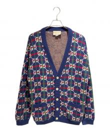 GUCCI（グッチ）の古着「GG Studs Cardigan/GGスタッズカーディガン/716334 XKCOZ」｜ネイビー