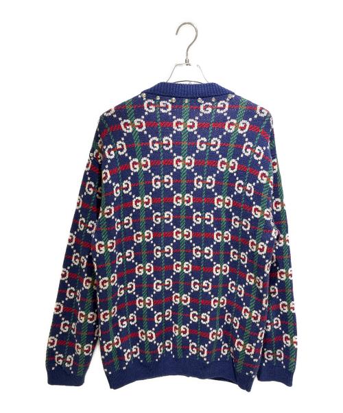 GUCCI（グッチ）GUCCI (グッチ) GG Studs Cardigan/GGスタッズカーディガン/716334 XKCOZ ネイビー サイズ:Mの古着・服飾アイテム