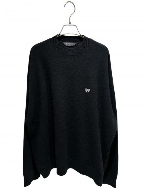 BALENCIAGA（バレンシアガ）BALENCIAGA (バレンシアガ) Back-logo knit sweater/バックロゴニット/818987 T1714 ブラック サイズ:Lの古着・服飾アイテム