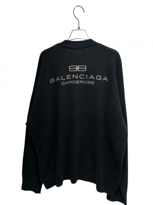 BALENCIAGA（バレンシアガ）BALENCIAGA (バレンシアガ) Back-logo knit sweater/バックロゴニット/818987 T1714 ブラック サイズ:Lの古着・服飾アイテム