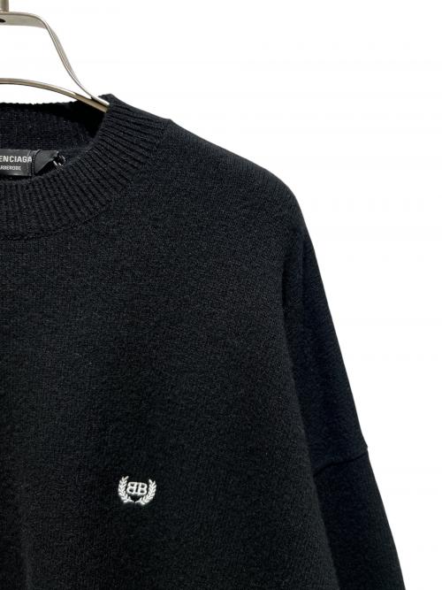 BALENCIAGA（バレンシアガ）BALENCIAGA (バレンシアガ) Back-logo knit sweater/バックロゴニット/818987 T1714 ブラック サイズ:Lの古着・服飾アイテム