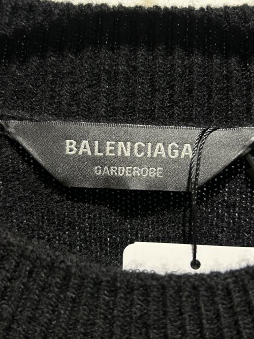 BALENCIAGA（バレンシアガ）BALENCIAGA (バレンシアガ) Back-logo knit sweater/バックロゴニット/818987 T1714 ブラック サイズ:Lの古着・服飾アイテム