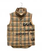 BURBERRYバーバリー）の古着「ホースフェリーダウンベスト」｜ベージュ