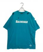 BALENCIAGAバレンシアガ）の古着「デストロイ加工ロゴTシャツ」｜スカイブルー