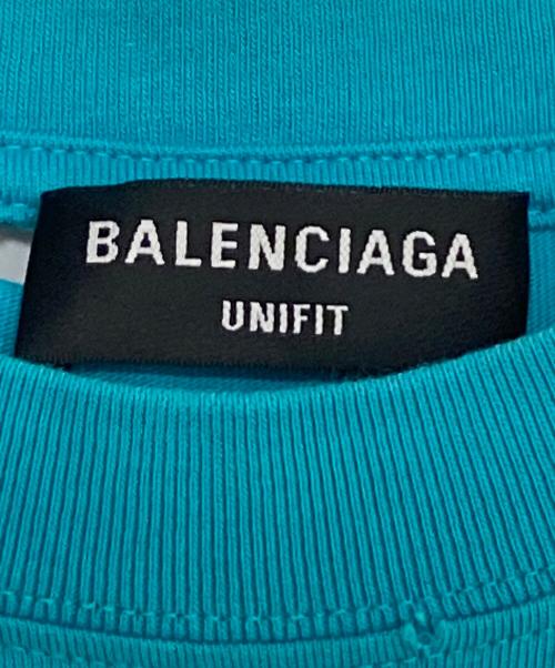 BALENCIAGA（バレンシアガ）BALENCIAGA (バレンシアガ) デストロイ加工ロゴTシャツ スカイブルー サイズ:XSの古着・服飾アイテム