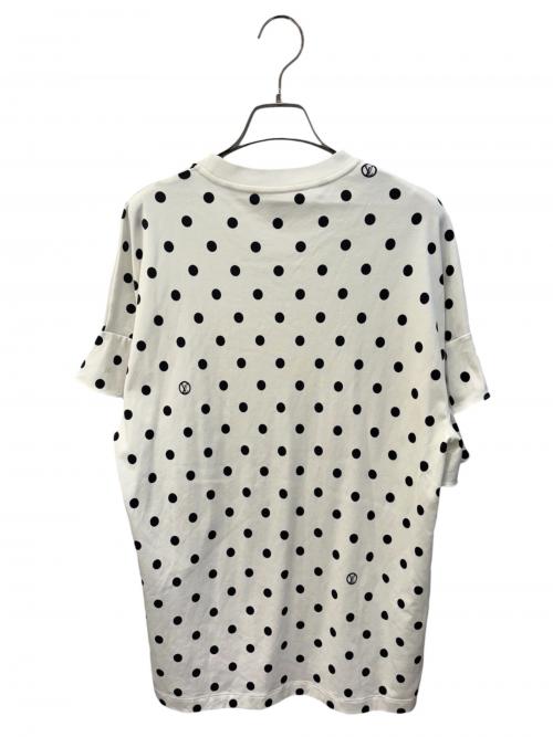 LOUIS VUITTON（ルイ ヴィトン）LOUIS VUITTON (ルイ ヴィトン) チェーン付フリル袖ドットTシャツ ホワイト サイズ:Ｌの古着・服飾アイテム