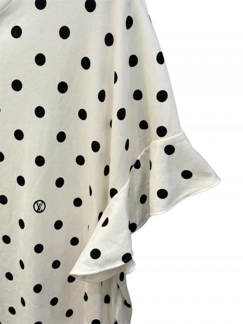 LOUIS VUITTON（ルイ ヴィトン）LOUIS VUITTON (ルイ ヴィトン) チェーン付フリル袖ドットTシャツ ホワイト サイズ:Ｌの古着・服飾アイテム