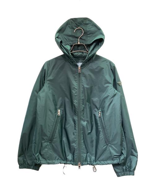 PRADA（プラダ）PRADA (プラダ) 三角プレート付 ナイロンジャケット グリーン サイズ:36の古着・服飾アイテム