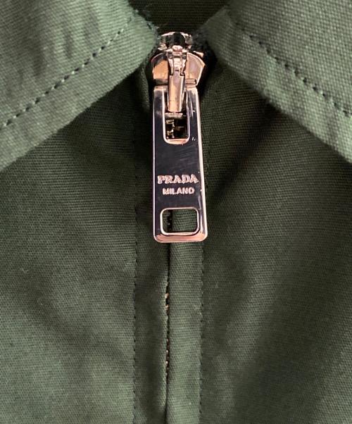 PRADA（プラダ）PRADA (プラダ) 半袖ジップシャツ グリーン サイズ:Mの古着・服飾アイテム