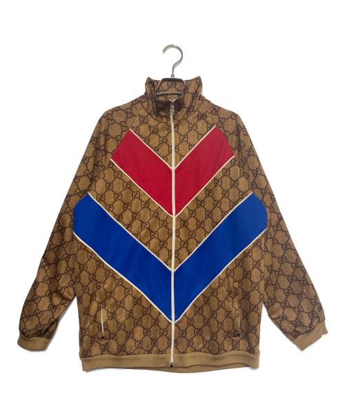 GUCCI（グッチ）GUCCI (グッチ) GGテクニカルジャージージャケット ブラウン サイズ:XSの古着・服飾アイテム