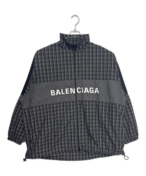 BALENCIAGA（バレンシアガ）BALENCIAGA (バレンシアガ) ロゴポプリンジャケット ブラック サイズ:46の古着・服飾アイテム