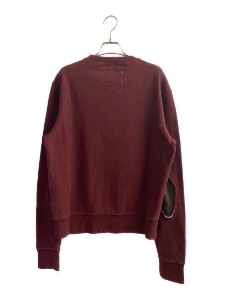 Maison Margiela（メゾンマルジェラ）Maison Margiela (メゾンマルジェラ) エルボーパッチスウェット ワインレッド サイズ:44の古着・服飾アイテム