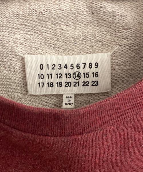 Maison Margiela（メゾンマルジェラ）Maison Margiela (メゾンマルジェラ) エルボーパッチスウェット ワインレッド サイズ:44の古着・服飾アイテム