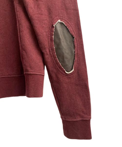 Maison Margiela（メゾンマルジェラ）Maison Margiela (メゾンマルジェラ) エルボーパッチスウェット ワインレッド サイズ:44の古着・服飾アイテム