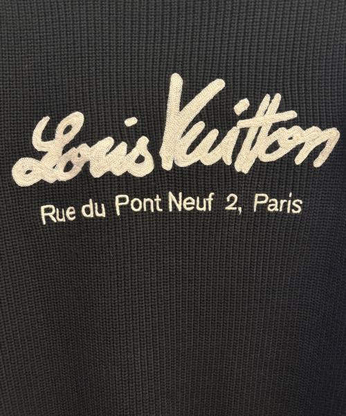 LOUIS VUITTON（ルイ ヴィトン）LOUIS VUITTON (ルイ ヴィトン) ミックスステッチ クルーネック バックエンブロイダリーニット セーター ブラック サイズ:Lの古着・服飾アイテム
